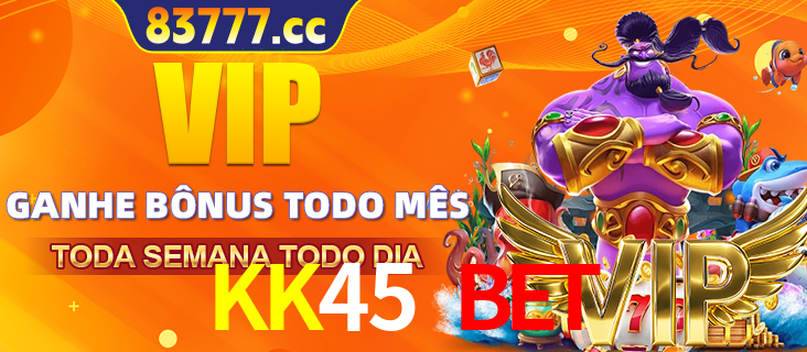 Banner promocional do KK45 BET oferecendo 100% de recompensas adicionais contínuas para quem fizer o login diário (Daily sign-in), com um mascote de coelho.