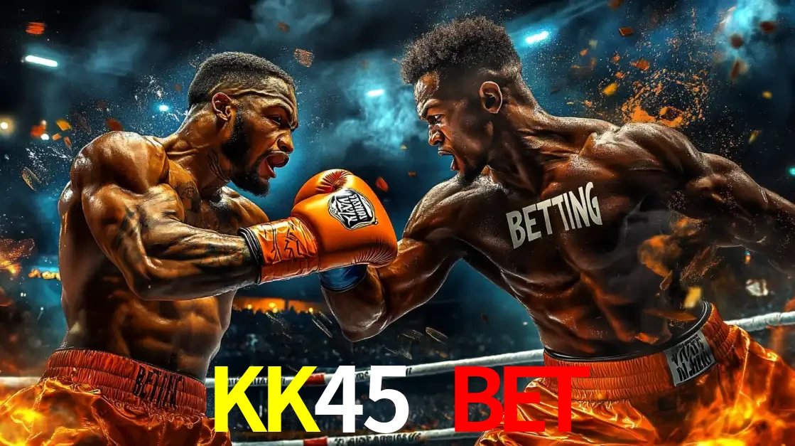 Dois boxeadores em uma luta intensa e explosiva, representando a adrenalina e as oportunidades de apostas em esportes de combate disponíveis na plataforma KK45 BET.