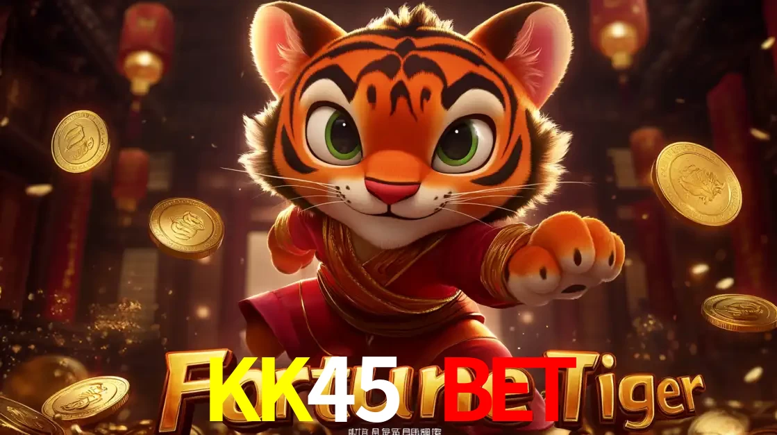 O carismático mascote do jogo de slot Fortune Tiger, um tigre fofo em pose de artes marciais, pronto para trazer sorte e multiplicadores de ganhos no cassino online KK45 BET.