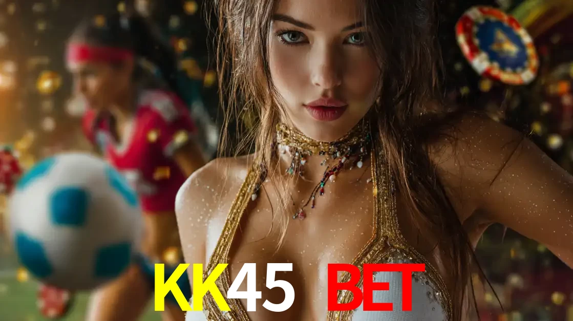 Mulher elegante representando a combinação de glamour e emoção das apostas esportivas, com uma jogadora de futebol ao fundo, destacando a ação no KK45 BET.