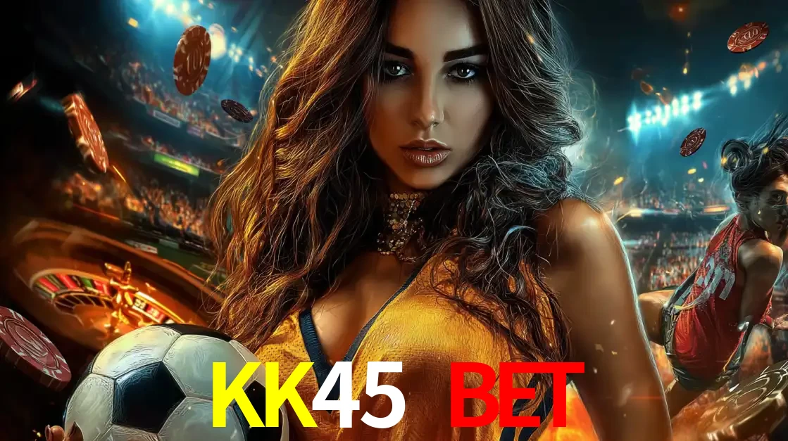 Mulher segurando uma bola de futebol em uma montagem que mistura a paixão esportiva com a emoção da roleta de cassino, tudo disponível na plataforma KK45 BET.